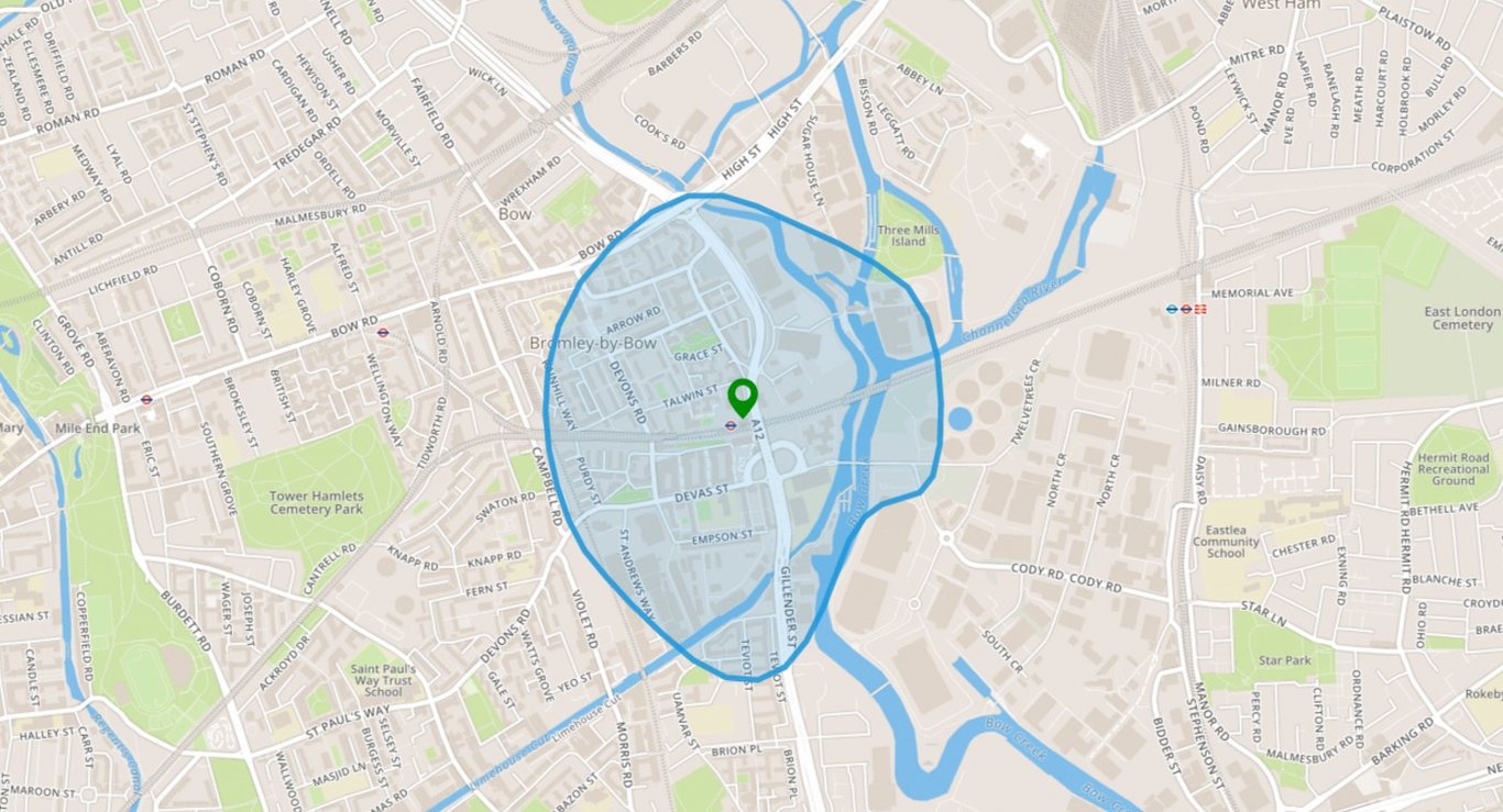 London tube zones bromley by bow