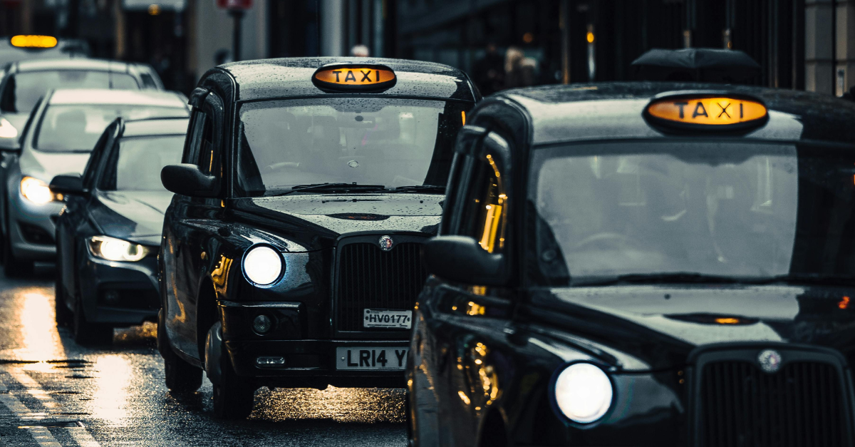 image of taxi cabs
