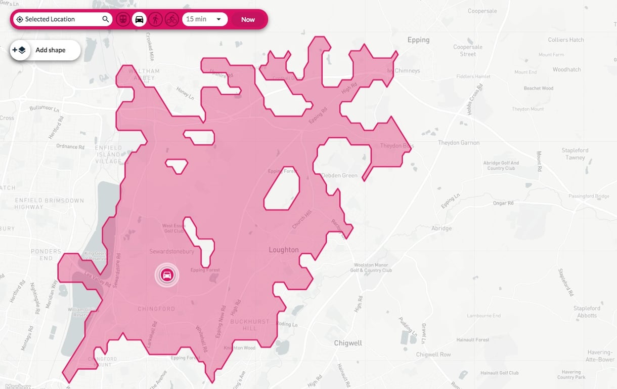 GIS-drive-time-map