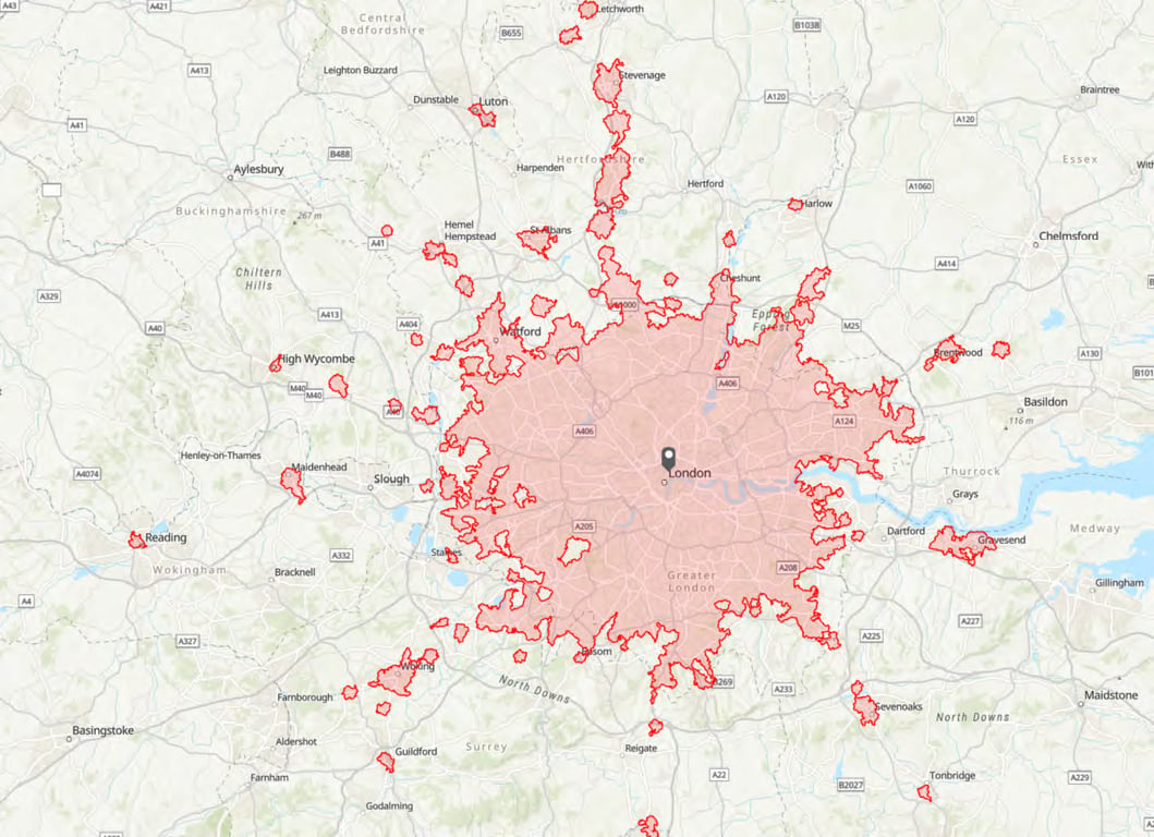 public transport catchment area