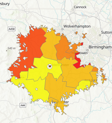 Catchment area for potential store location #4