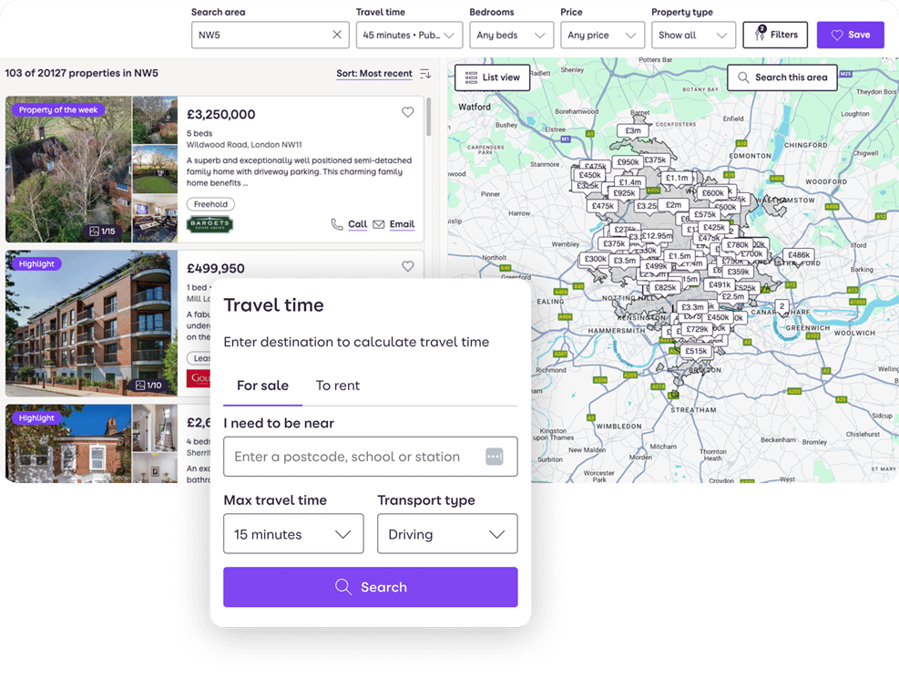 Zoopla user interface