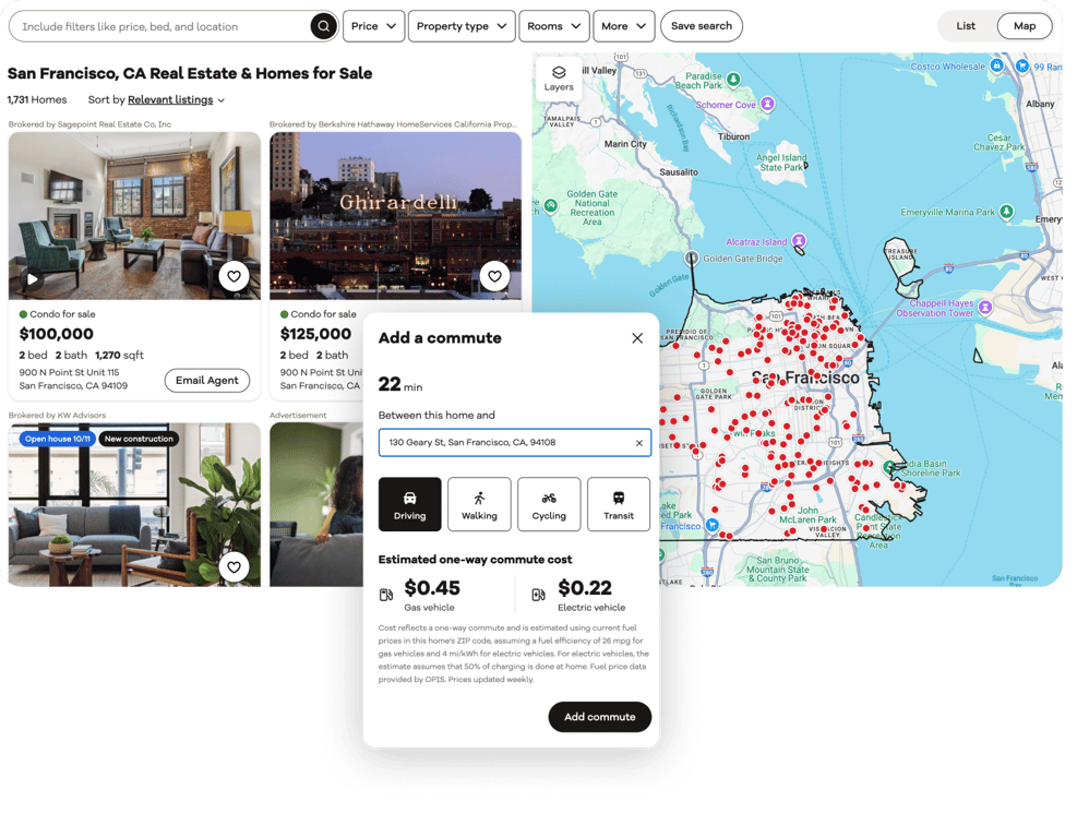 Realtor user interface