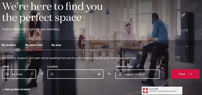 Knight Frank office space search powered by TravelTime Search