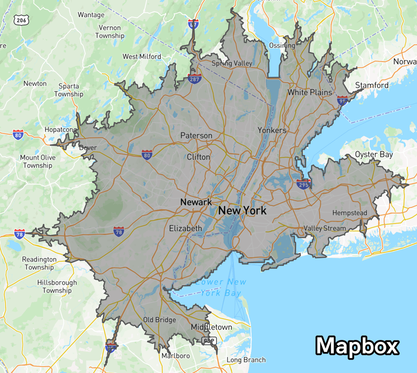 MapBox isochrone 60min