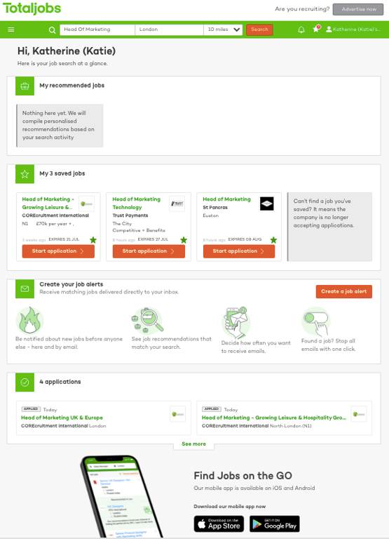 totaljobs interface