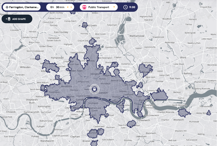 commute time map