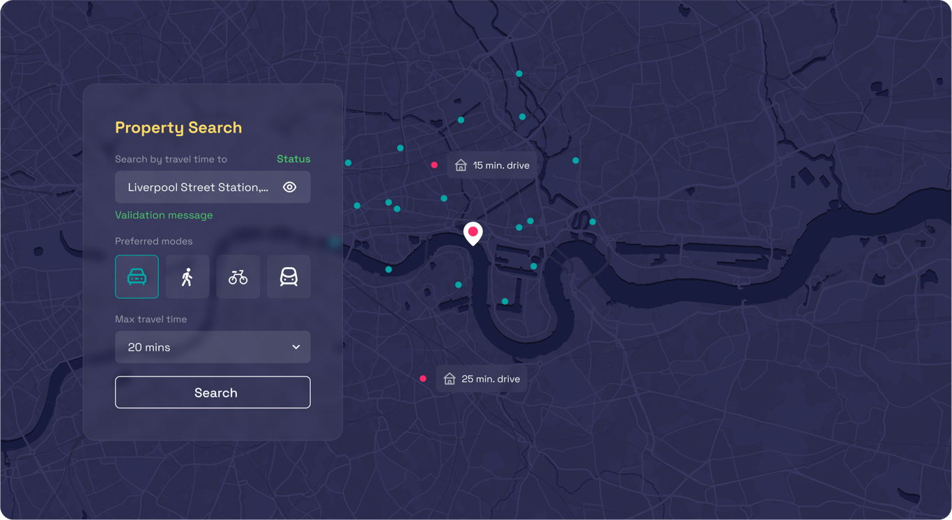 map with search interface