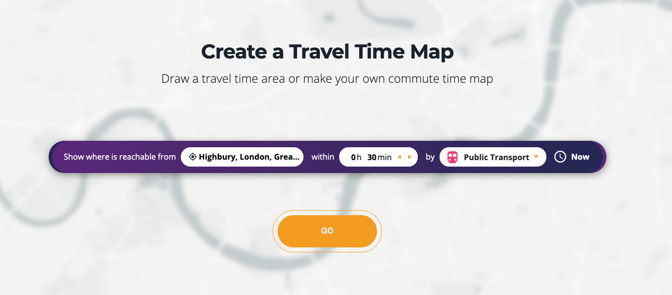 travel time map