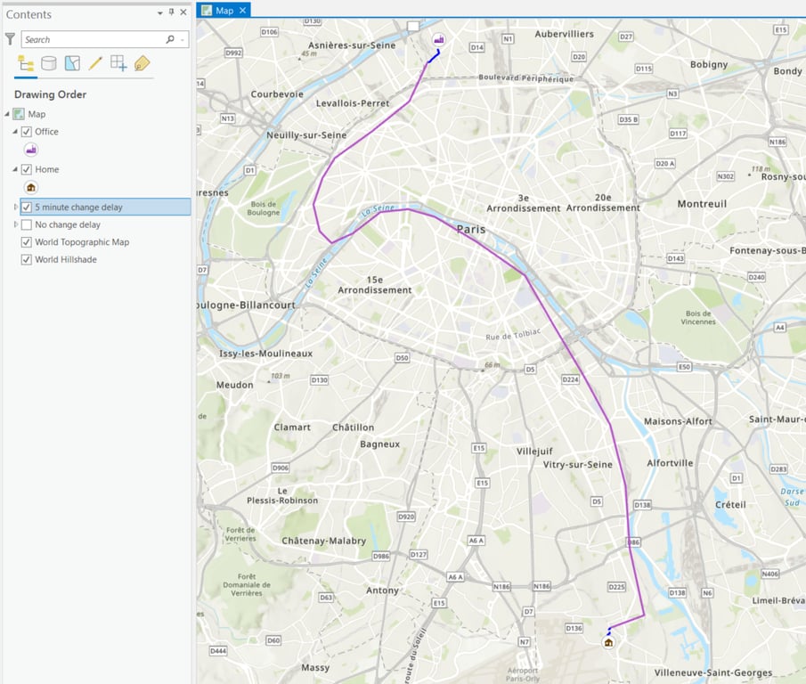 a route through Paris