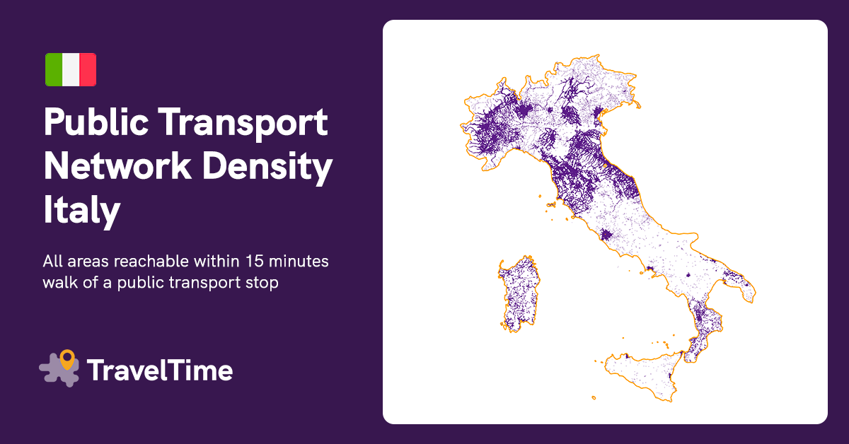 map of public transport density in Italy