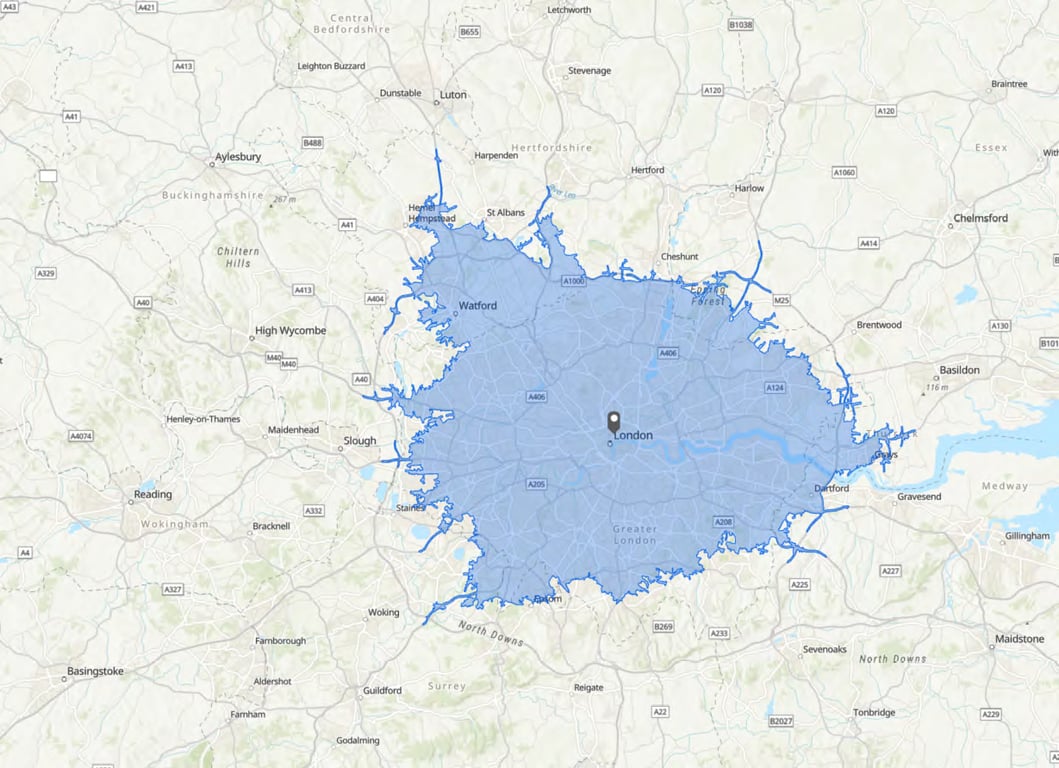 drive time catchment area