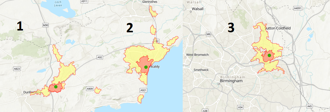 public transport catchment areas