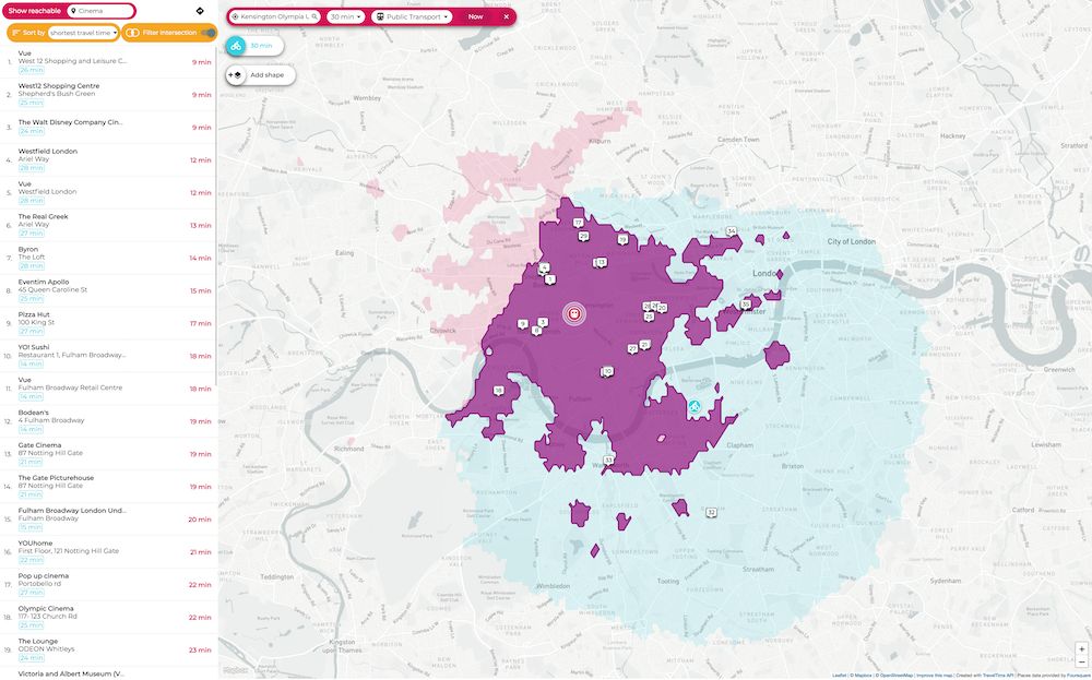 intersecting isochrone layers