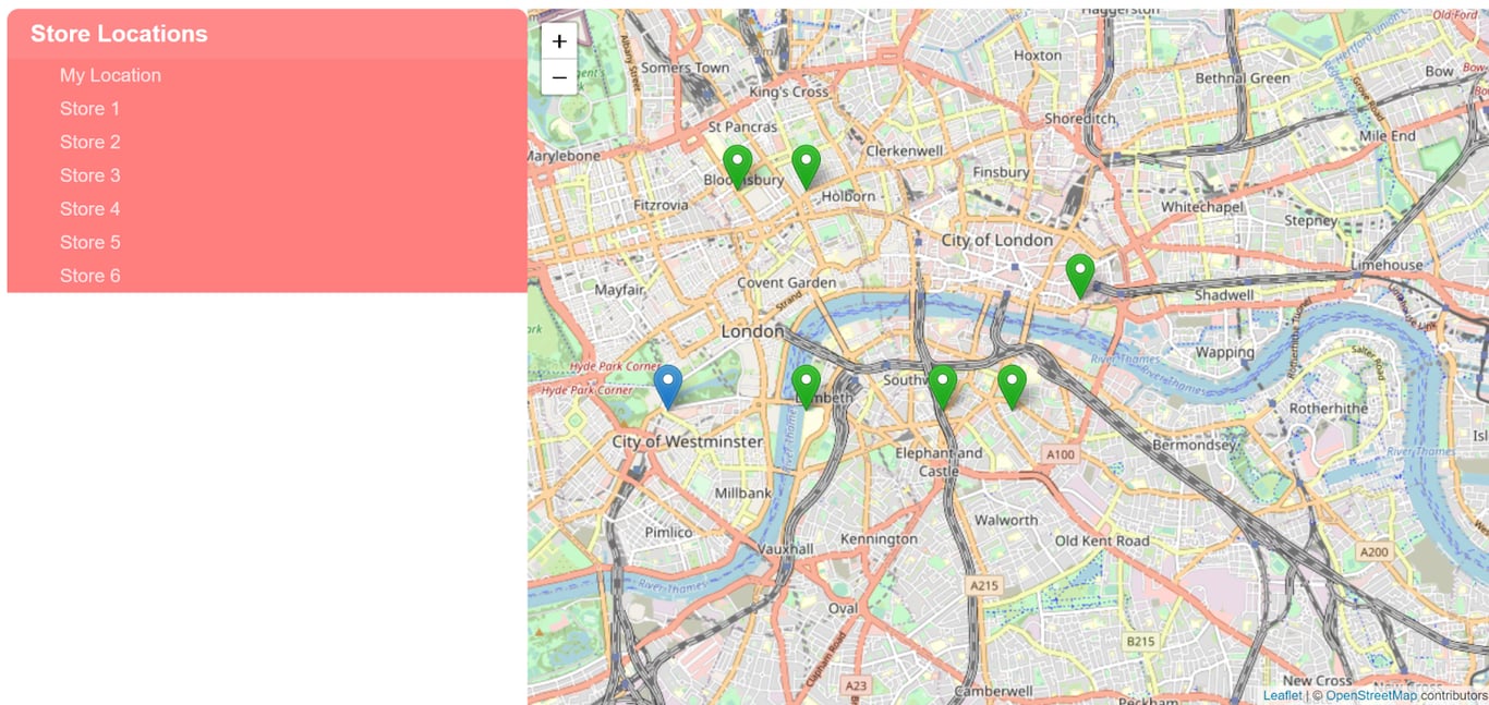 map of London with smart recommendations