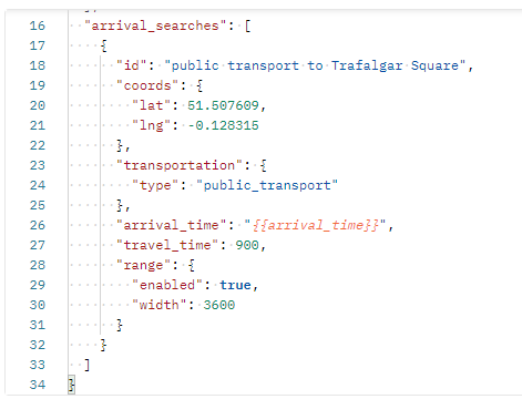 TravelTime API range parameter request