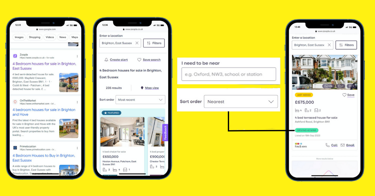 zoopla embedded journey time data into every search