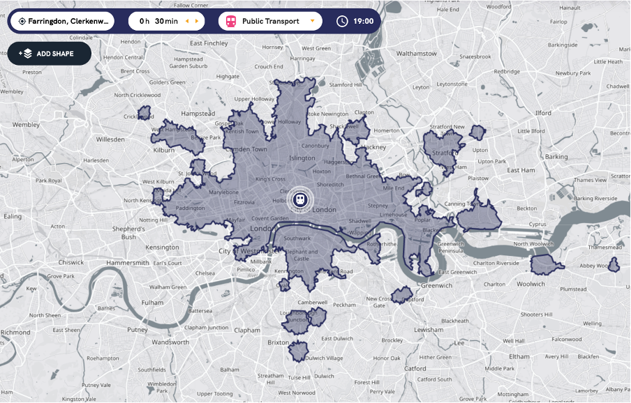 commute time map