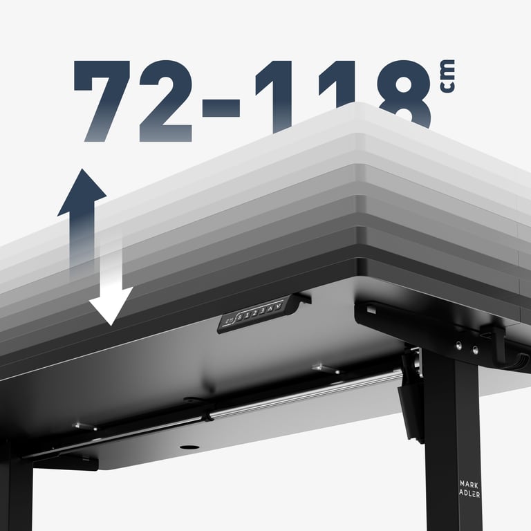 Höhenverstellbereich: 72 – 118 cm