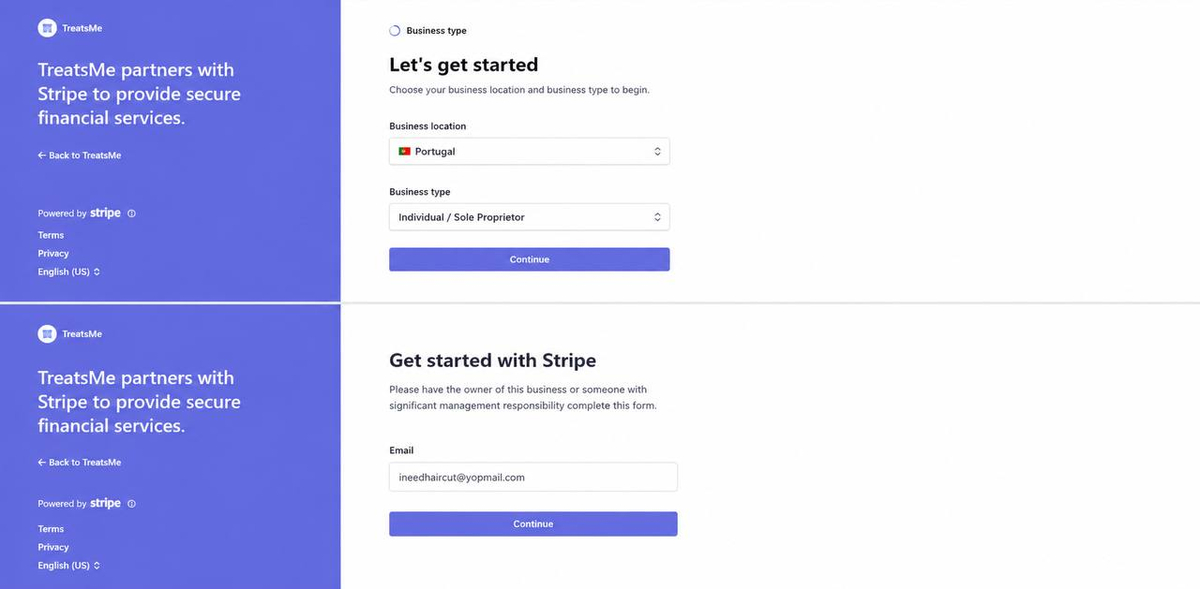 Stripe onboarding