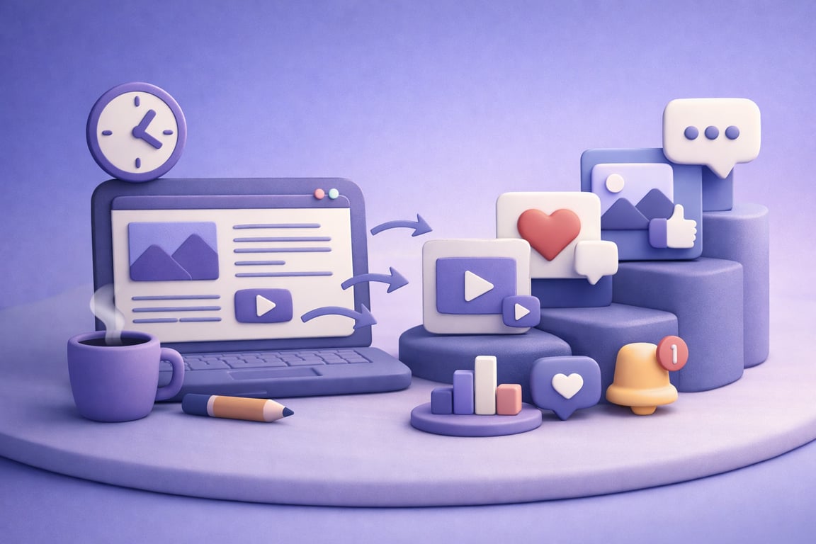 How to Repurpose Content for Social Media: Turn One Blog Into a Week’s Posts illustration