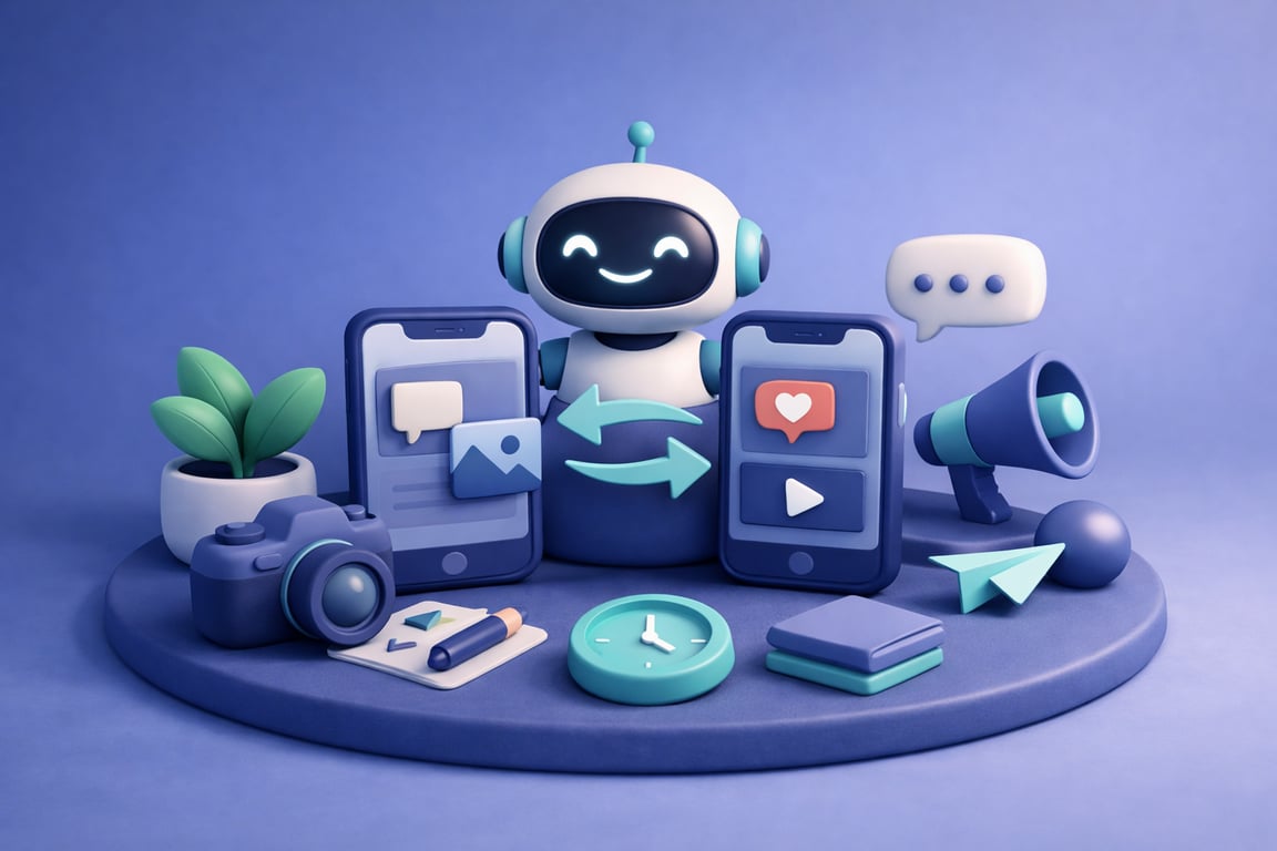 A Beginner’s Guide to Cross-Posting Social Media Without Sounding Robotic illustration