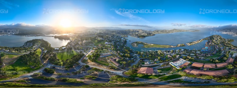 Aerial Drone Picture of Mill Valley Richardson Bay from Strawberry Point in Mill Valley