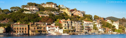 Picture at Sunset of Corinthian Island Homes taken from Tiburon, California.