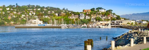 Picture of the Corinthian Yacht Club and Downtown Tiburon in from Tiburon shore in Tiburon, California.