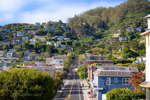 Picture of Second Street In the Morning In Sausalito, California.
