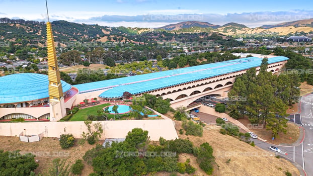 Aerial Drone Picture of the Marin Civic Center Building in San Rafael, California