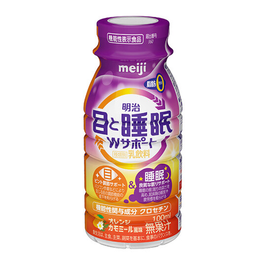 「目と睡眠Wサポート」是由日本明治所推出的機能乳飲品，添獨特的藏紅花酸，兼具舒緩眼睛疲勞與改善睡眠品質的功效。
