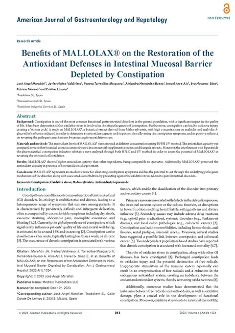 經科學研究，Mallolax 能夠保護腸道黏膜屏障，減少便祕引發的氧化壓力。