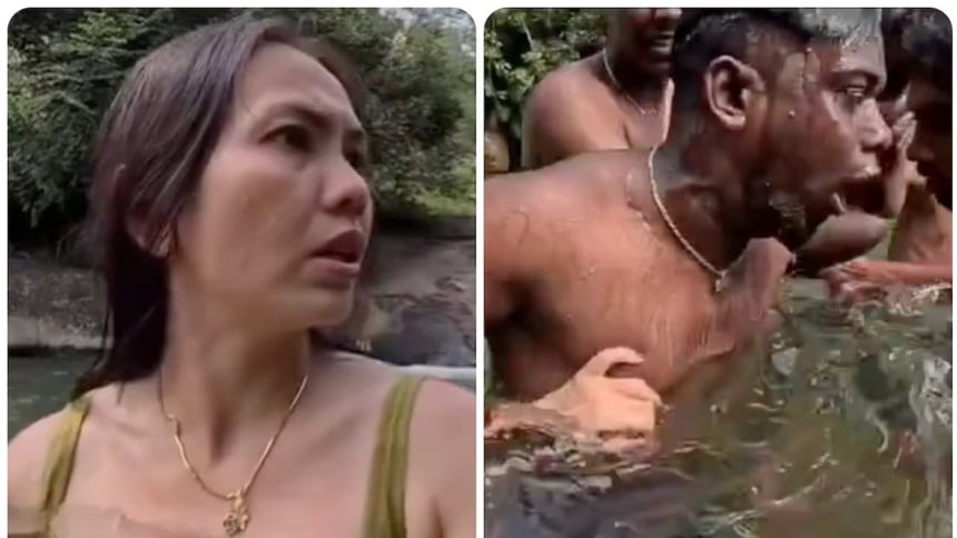 Una vez en la orilla, los amigos del afectado lo ayudaron a salir del agua, aún en estado de shock.