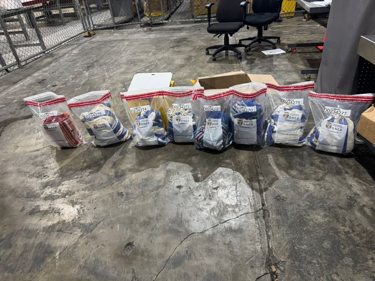VIDEO: Incautan hamacas impregnadas con presunta cocaína en el AILA