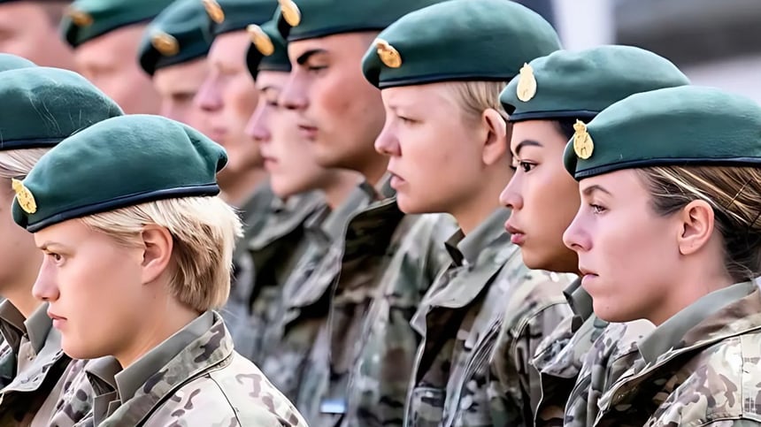 Hasta ahora, la participación femenina en las fuerzas armadas danesas era voluntaria. En 2024, las mujeres representaban aproximadamente el 24 % del total de reclutas.
