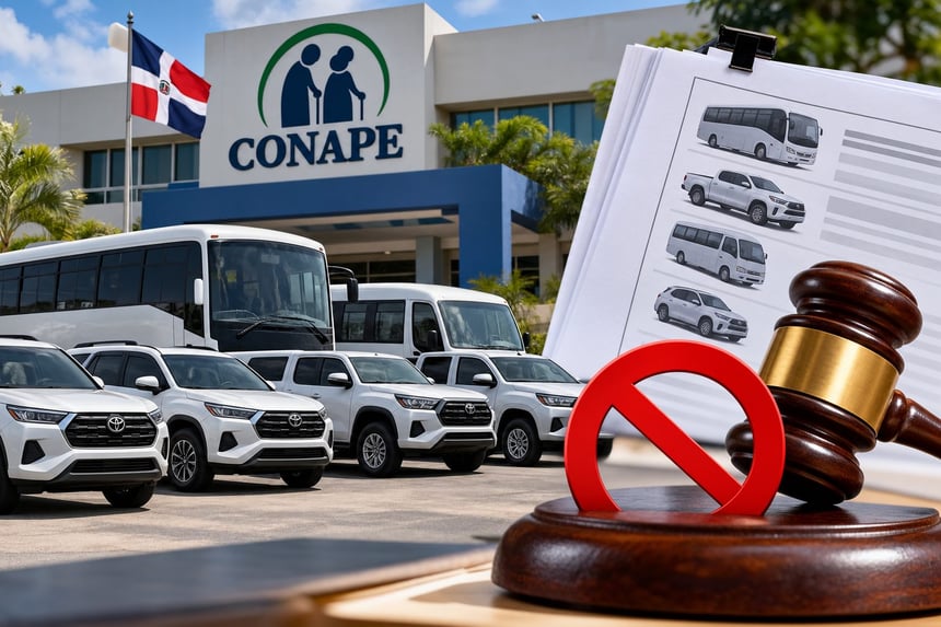 Suspenden licitación del CONAPE por RD$45.5 millones para compra de vehículos