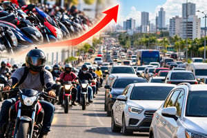 RD supera los 6.6 millones de vehículos registrados; las motocicletas dominan el parque vehicular