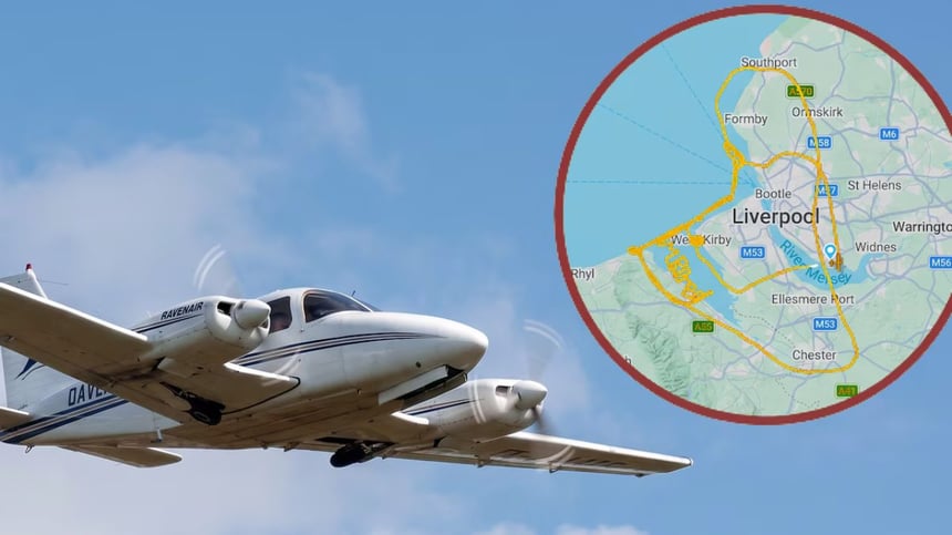 Un piloto de la aerolínea británica Ravenair sorprendió a usuarios de redes sociales al dibujar en el cielo la frase “Estoy aburrido” durante un vuelo de prueba sobre el estuario del Dee, en la frontera entre Inglaterra y Gales.