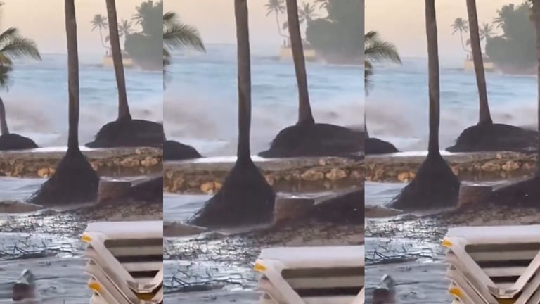 ¡Advertencia! Fuerte oleaje afecta Playa Cabarete; ONAMET recomienda precaución