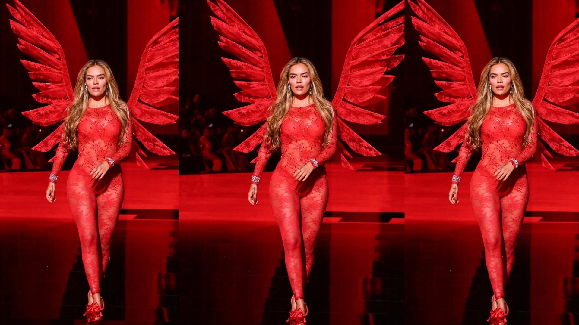 Karol G desplegó sus alas durante su paso por el Victoria's Secret Fashion  Show, image size:1920x1080