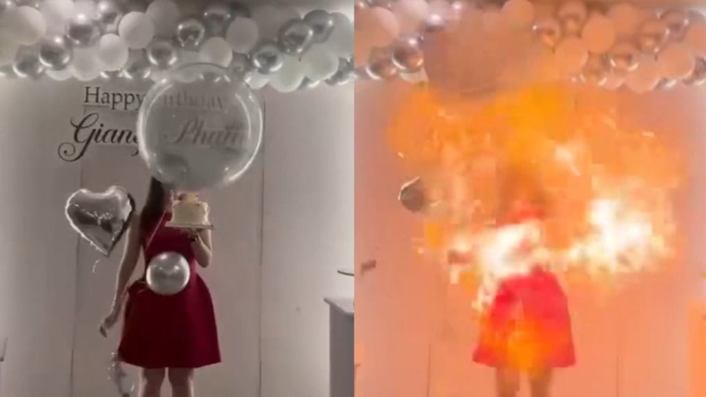 Afortunadamente estos globos estaban llenos con aire normal, de lo contrario se hubiera producido un grave incendio.