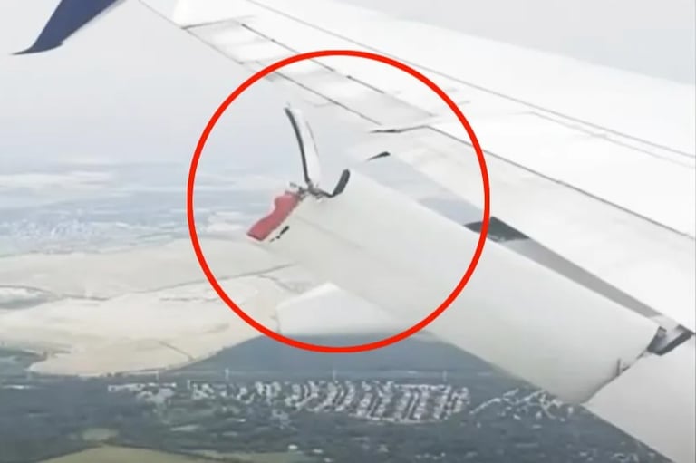 Se desprende parte de ala de avión mientras despegaba