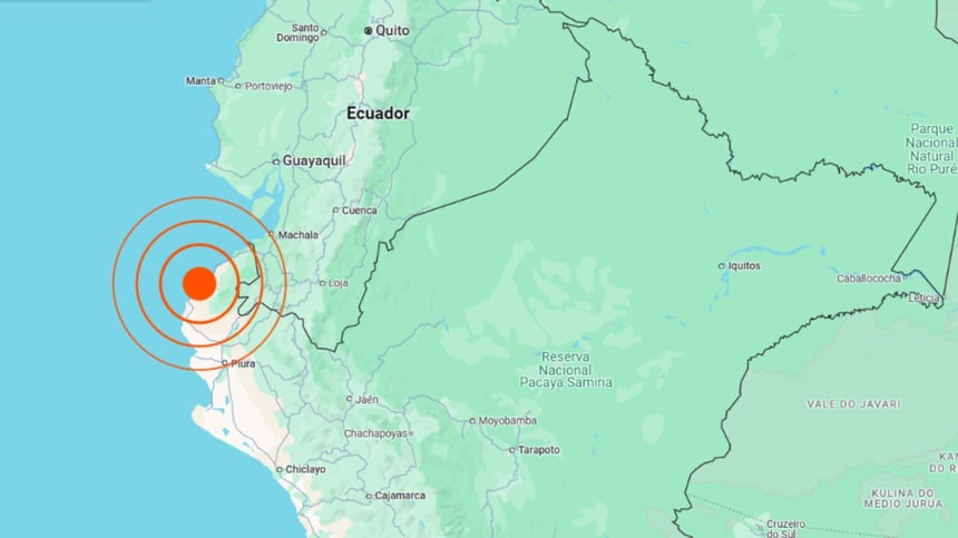 Un sismo de magnitud 5,2 se siente en la frontera amazónica de Perú y Ecuador