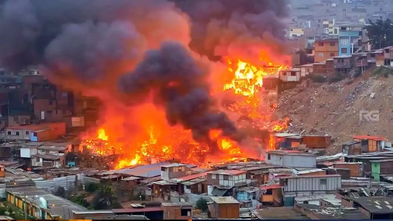 Al menos 80 viviendas destruidas tras incendio afecta fábrica de fuegos artificiales en Perú 