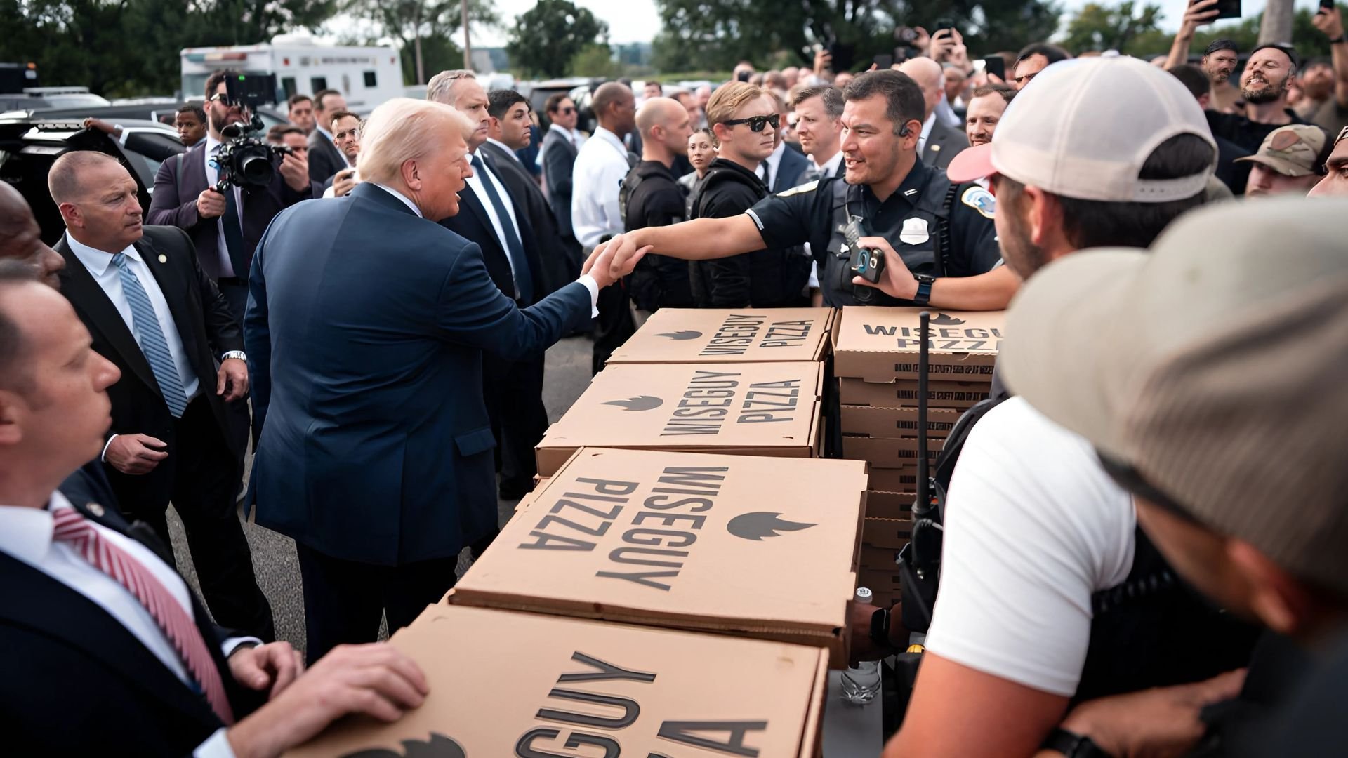 Según indicó, las hamburguesas fueron preparadas en la Casa Blanca, mientras que las pizzas provenían de un restaurante local “donde tienen la mejor”, en palabras del propio Trump.