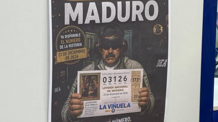 En España venden décimo de Navidad con la fecha de la captura de Nicolás Maduro