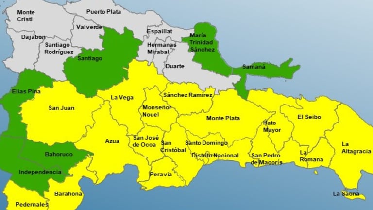 COE modifica niveles de alerta; 18 en amarilla y seis en verde por efectos de Melissa