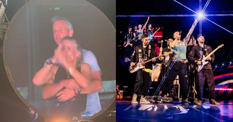 Chris Martin bromea con sus fans tras escándalo de infidelidad en concierto de Coldplay