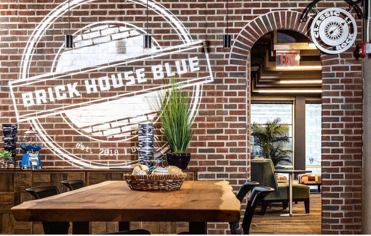 An interior shot of Brick House Blue - Dublin Bridge Park